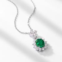 Sterling Silver Emerald Pendant Necklace