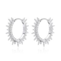 Silver Pavé Hoop Earrings