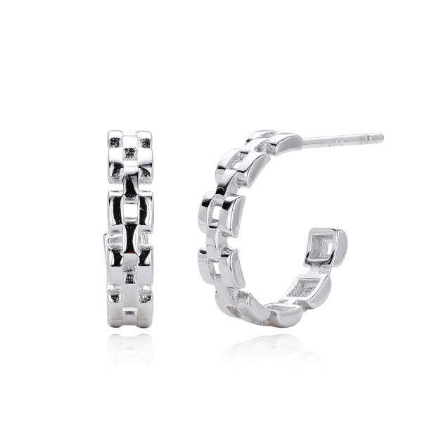 Silver Geometric Hoop Earrings