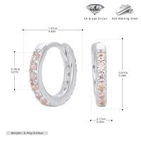 Silver Pink Zircon Huggie Earrings