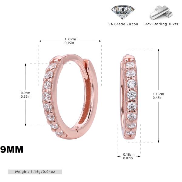 Rose Gold Zircon Huggie Earrings