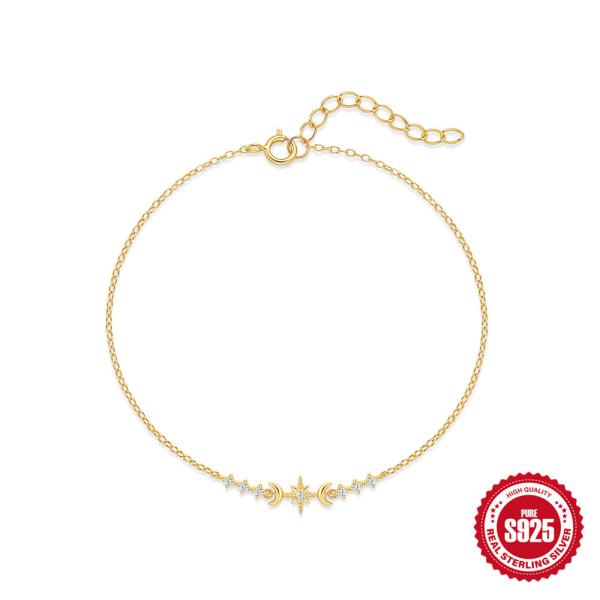 Gold-Plated Celestial Chain Bracelet