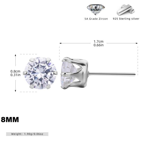 Large Silver Zirconia Stud Earrings