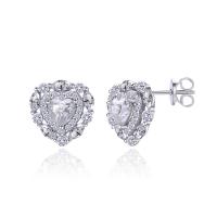Silver Heart Stud Earrings