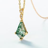 Gold Jade Geometric Pendant Necklace