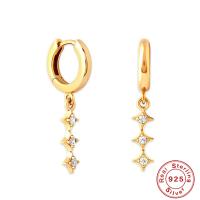 Gold-Tone Geometric Dangle Huggie Earrings