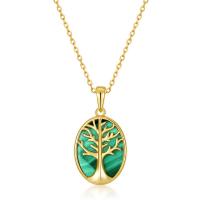 Gold Jade Tree Pendant Necklace