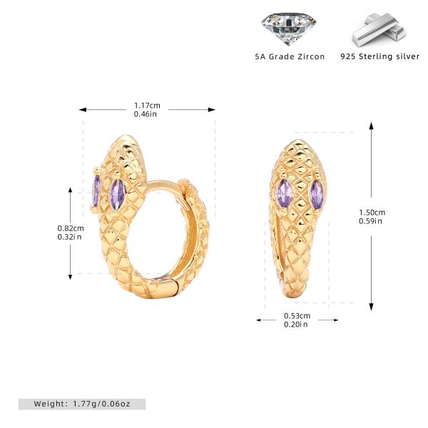 Gold Snake Motif Huggie Earrings