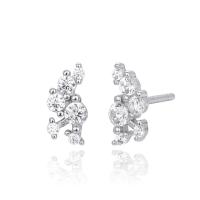 Silver Cubic Zirconia Ear Climbers