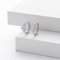 Silver Star Motif Huggie Earrings