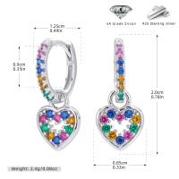 Multicolor Zircon Heart Huggie Earrings