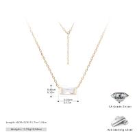Gold Geometric Cubic Zirconia Pendant Necklace