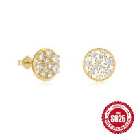 Gold Cubic Zirconia Geometric Stud Earrings