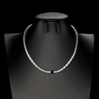 Sterling Silver Sapphire Tennis Necklace