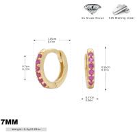 Gold Pink Zircon Huggie Earrings