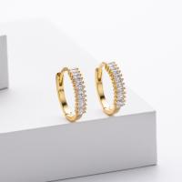 Gold Cubic Zirconia Huggie Earrings
