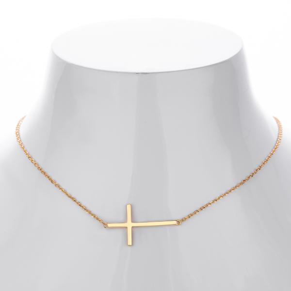 Gold Cross Pendant Necklace