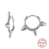 925 Silver Geometric Spike Huggie Earrings