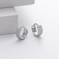 Silver Pavé Huggie Earrings