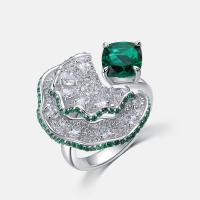 Silver Green Stone Statement Ring