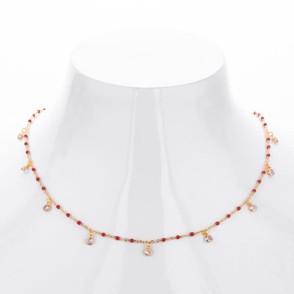Multicolor Beaded Gold Choker Necklace