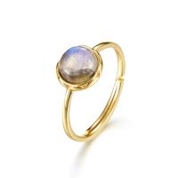 Gold-Plated Labradorite Solitaire Ring