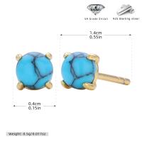 Turquoise Gold Stud Earrings