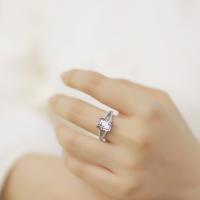 Pink Cubic Zirconia Silver Solitaire Ring