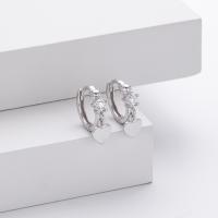 Silver Heart Charm Huggie Earrings