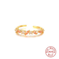 Gold-Tone Cubic Zirconia Open Band Ring
