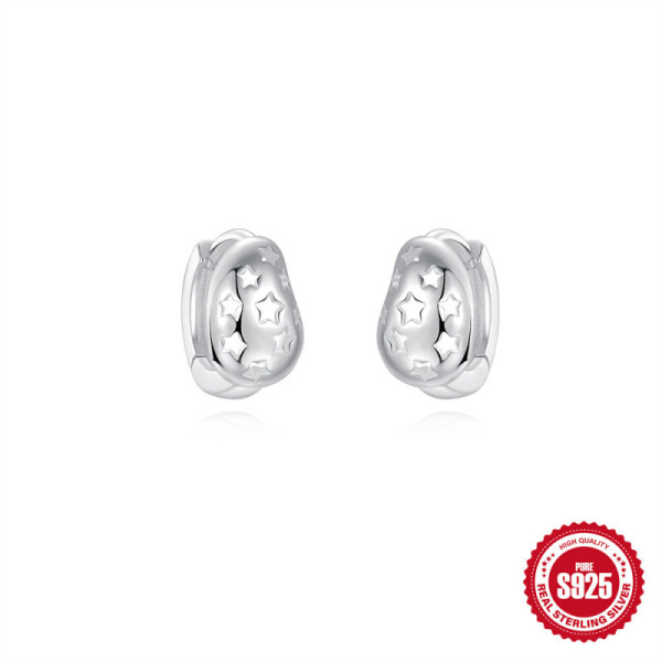 925 Silver Star Motif Stud Earrings