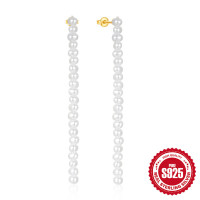 925 Silver Pearl Dangle Earrings