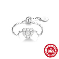 Sterling Silver Heart Charm Bracelet