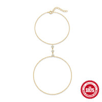 Gold-Plated Cubic Zirconia Chain Bracelet