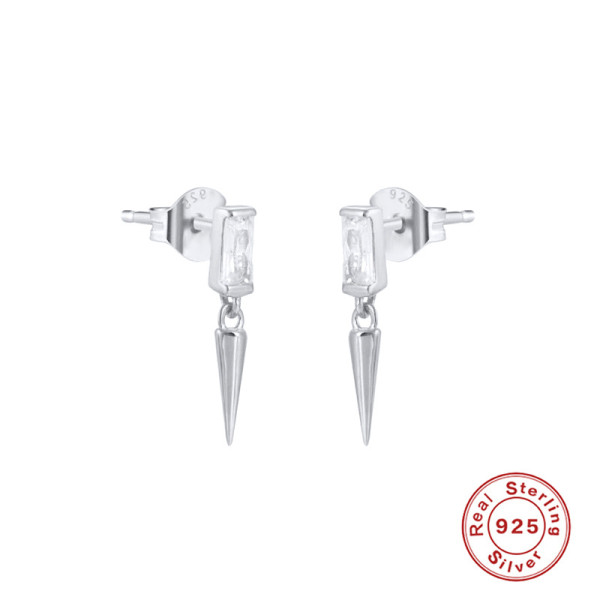Sterling Silver Cubic Zirconia Dangle Earrings
