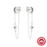 Sterling Silver Celestial Threader Earrings