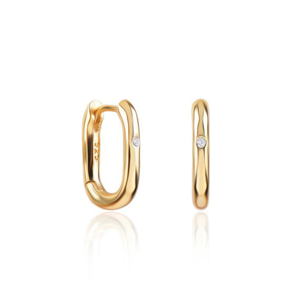 Gold-Plated 925 Silver Huggie Earrings
