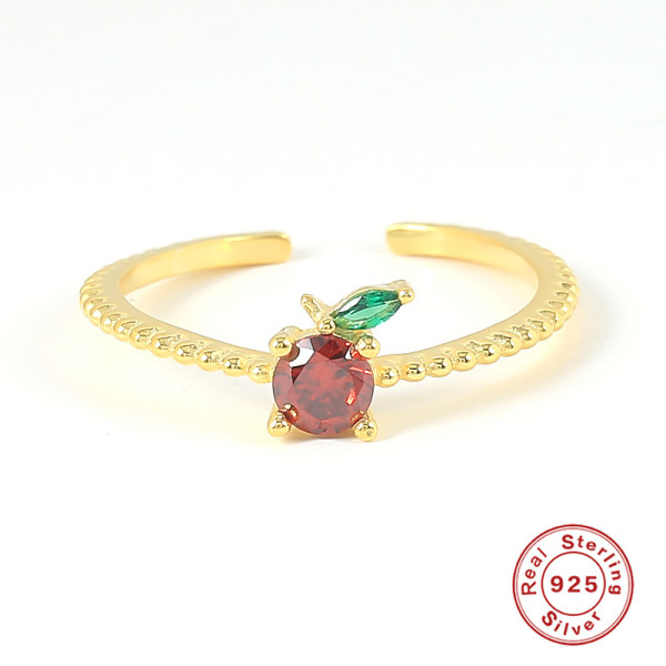 Gold-Tone Mixed Stone Open Band Ring