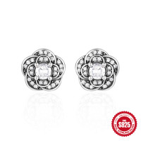 Sterling Silver Floral Stud Earrings