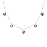 Gold-Plated Pavé Disc Station Necklace