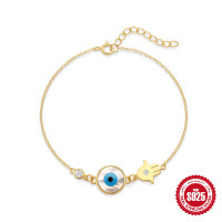 Gold-Tone Evil Eye Charm Bracelet