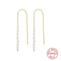 925 Silver Freshwater Pearl Threader Earrings