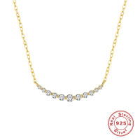 Two-Tone Cubic Zirconia Station Necklace