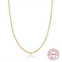 Gold-Tone Geometric Station Necklace