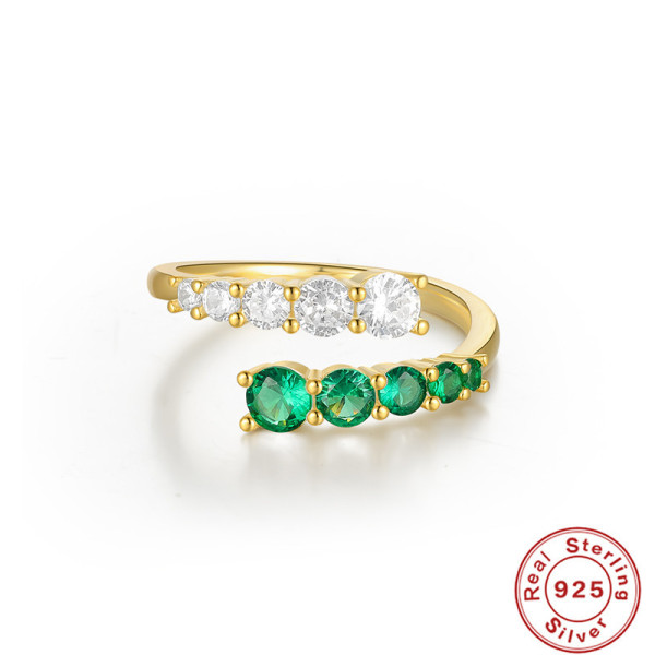925 Silver Adjustable Mixed Gemstone Ring