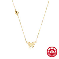 Gold-Plated Butterfly Pendant Necklace