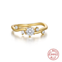 Gold-Plated Cubic Zirconia Band Ring