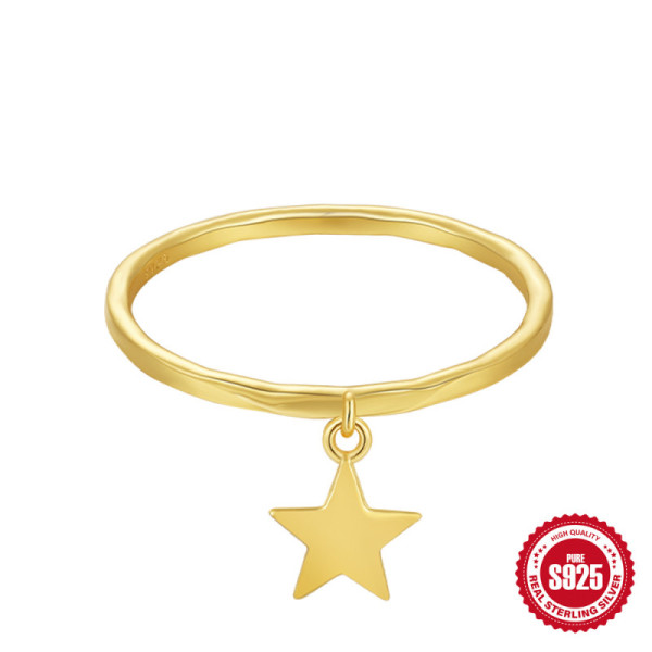 Gold-Plated Star Charm Ring