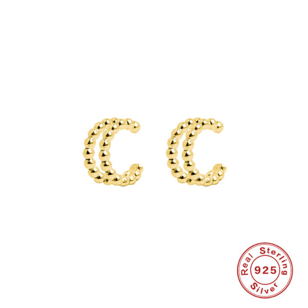 Gold-Tone Beaded Ear Cuffs
