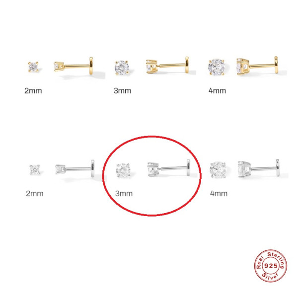 925 Silver Cubic Zirconia Stud Earrings